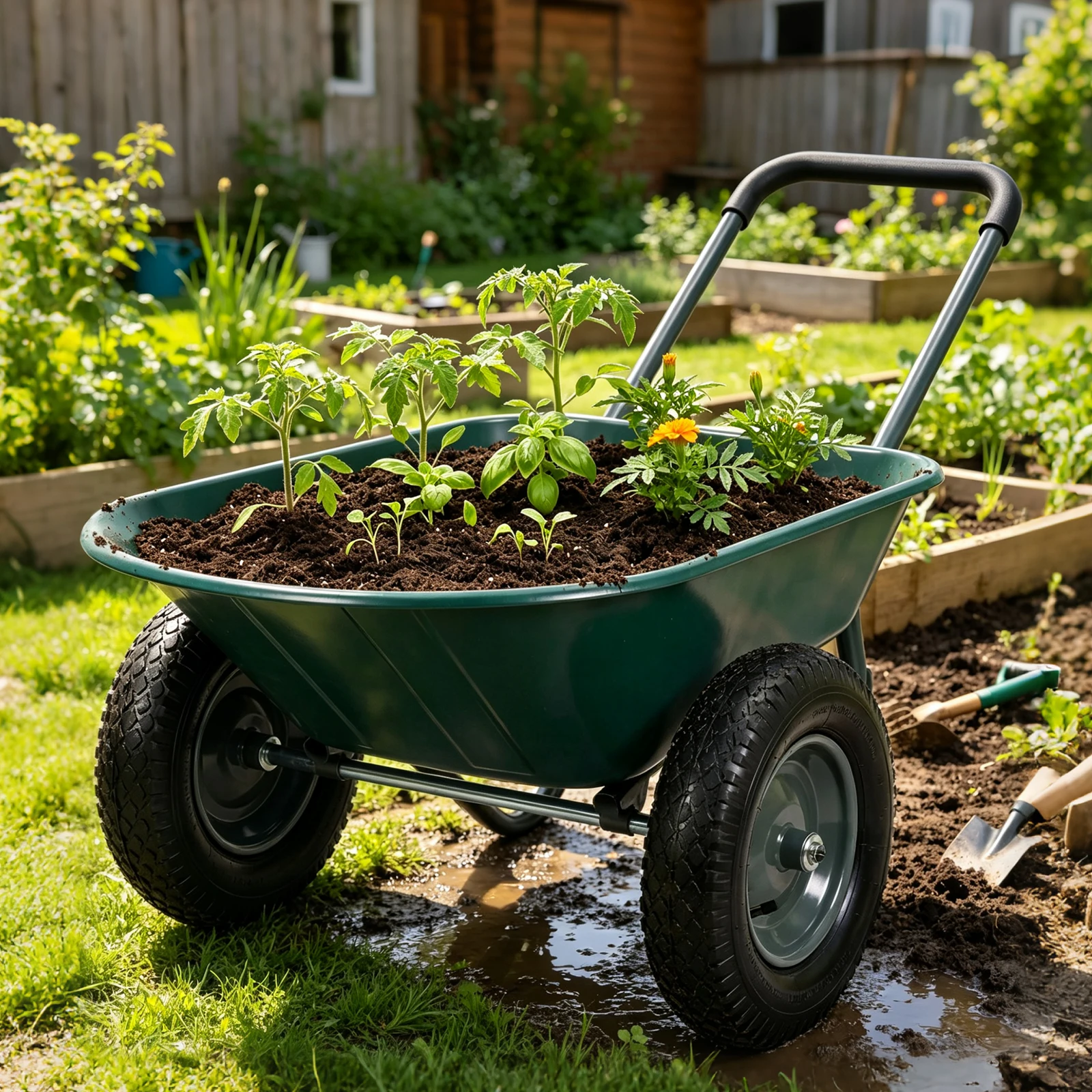 Heavy Duty Dual Wheel Garden Utility Cart