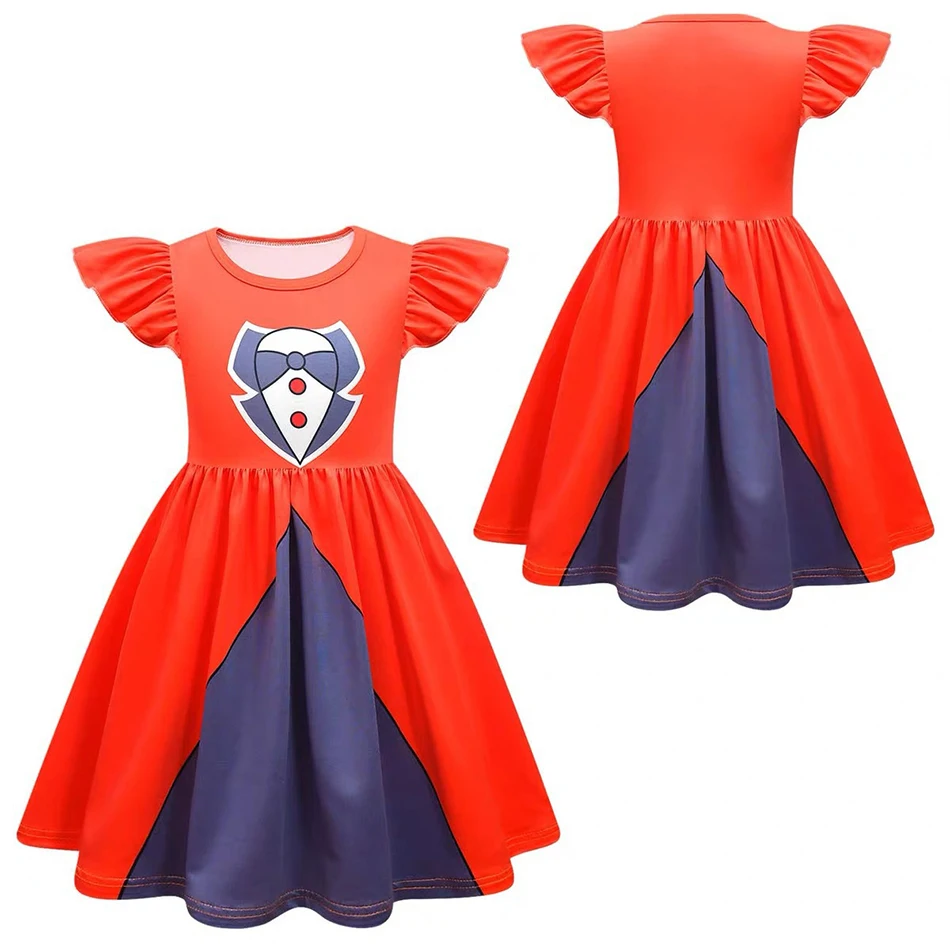 Charming Kids Anime Inspired Carnival Princess Cosplay Dress 3D Print Comfortable Circus Themed Outfit for Play and Pretend Play