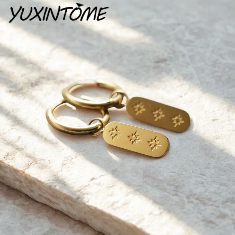 

925 Sterling Silver Ear Needle European American Classic Retro Three Sun Engraved Pendant Card Circle Earrings Jewelry Gifts