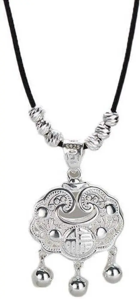 

Pendant Peace Lock Necklace Female in Chinese Style Design Weaving Handmade Collarbone Chain