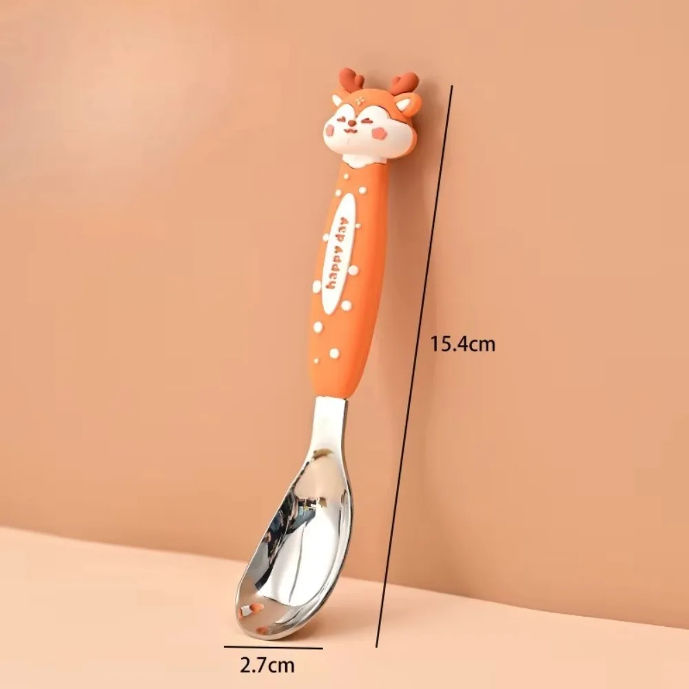 

Portable Stainless Steel Children's Spoon Cartoon 316 Tableware Meals Dessert Fruit Spoon 3D Animal Rice Spoon Food Accessories