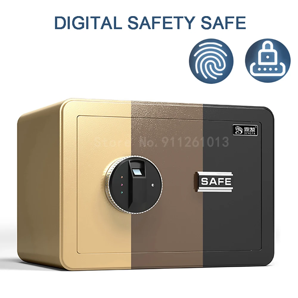 Digital Safety Safe Box Password Anti-theft Fingerprint  Invisible Password Office Jewelry with Lock Alarm Cabinet