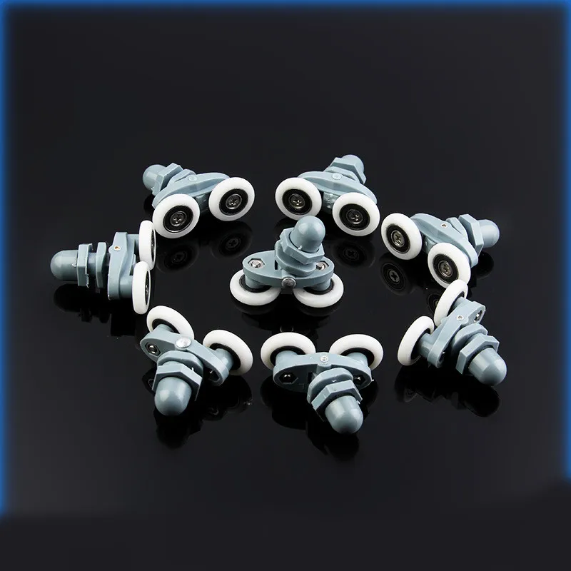 

8 шт. ролики/направляющие для двойных душевых дверей диаметром колес 19/23/25/27 мм