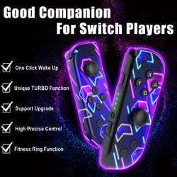 Wireless Controller For Switch Joycons - Vibration Turbo Gamepad For Nintendo Oled/Lite Work Perfect Game Accessories , NO Strap