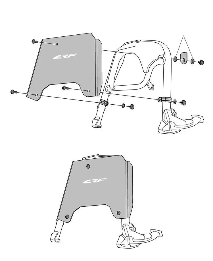 For HONDA CRF1100L AFRICA TWIN CRF 1100 L ADV ADVENTURE SPORTS Engine Skid Plate Guard Extension Cover Center stand Protection