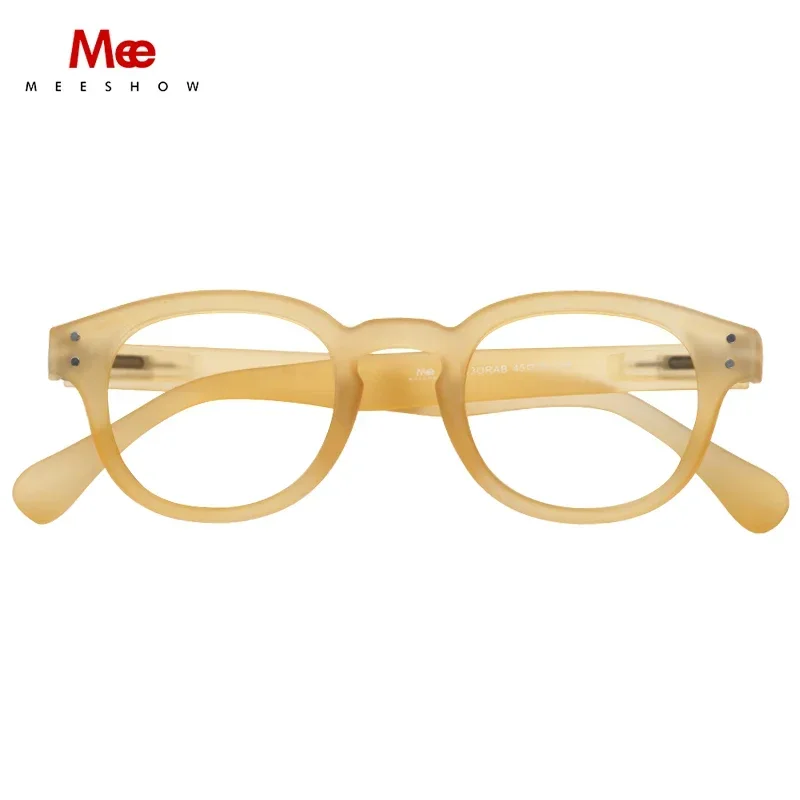 Meeshow New Honey Peach Reading Glasses Retro Europe Style Quality Men Women Eye Glasses With Flex Lesebrillen 1513