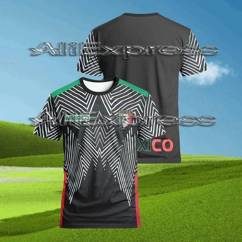 

2025 Summer Mexican Popular Green and Black Design Men's and Women's Football Training Jerseys ,Comfortable Breathable Moto Tee