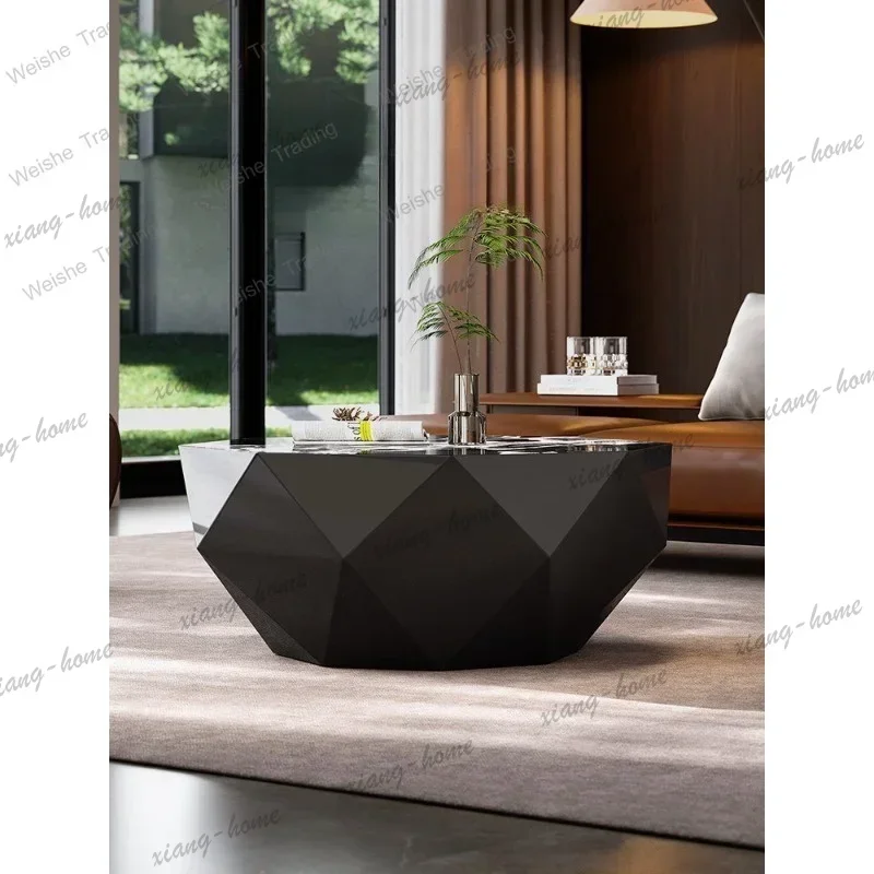 LD Light luxury living room Italian minimalist black diamond coffee table