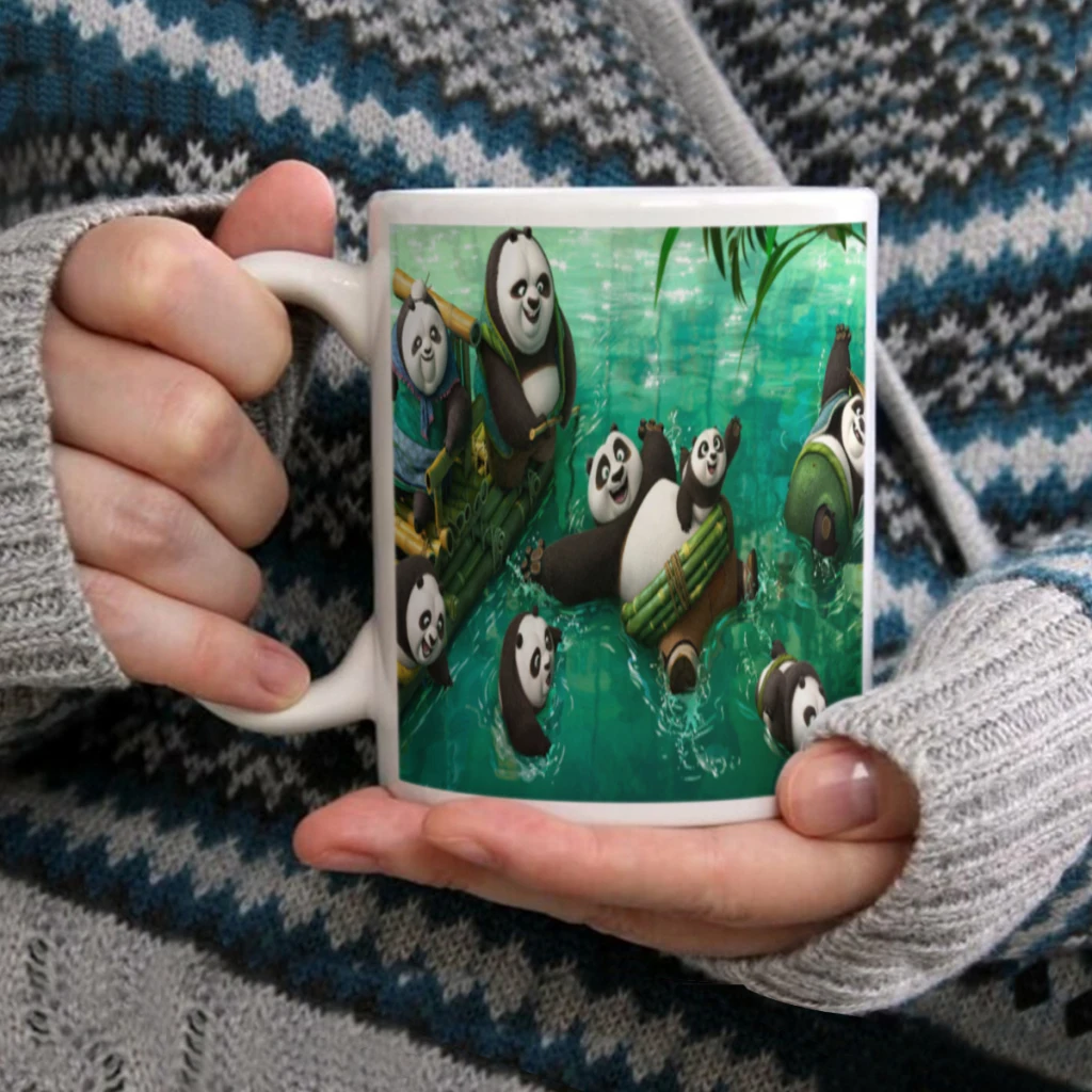 

Kung cool F-Fu Panda 11oz Afternoon Tea Mug Multifunctional Ceramic Coffee Mug Porcelain Coffee Cup Drinking Cup