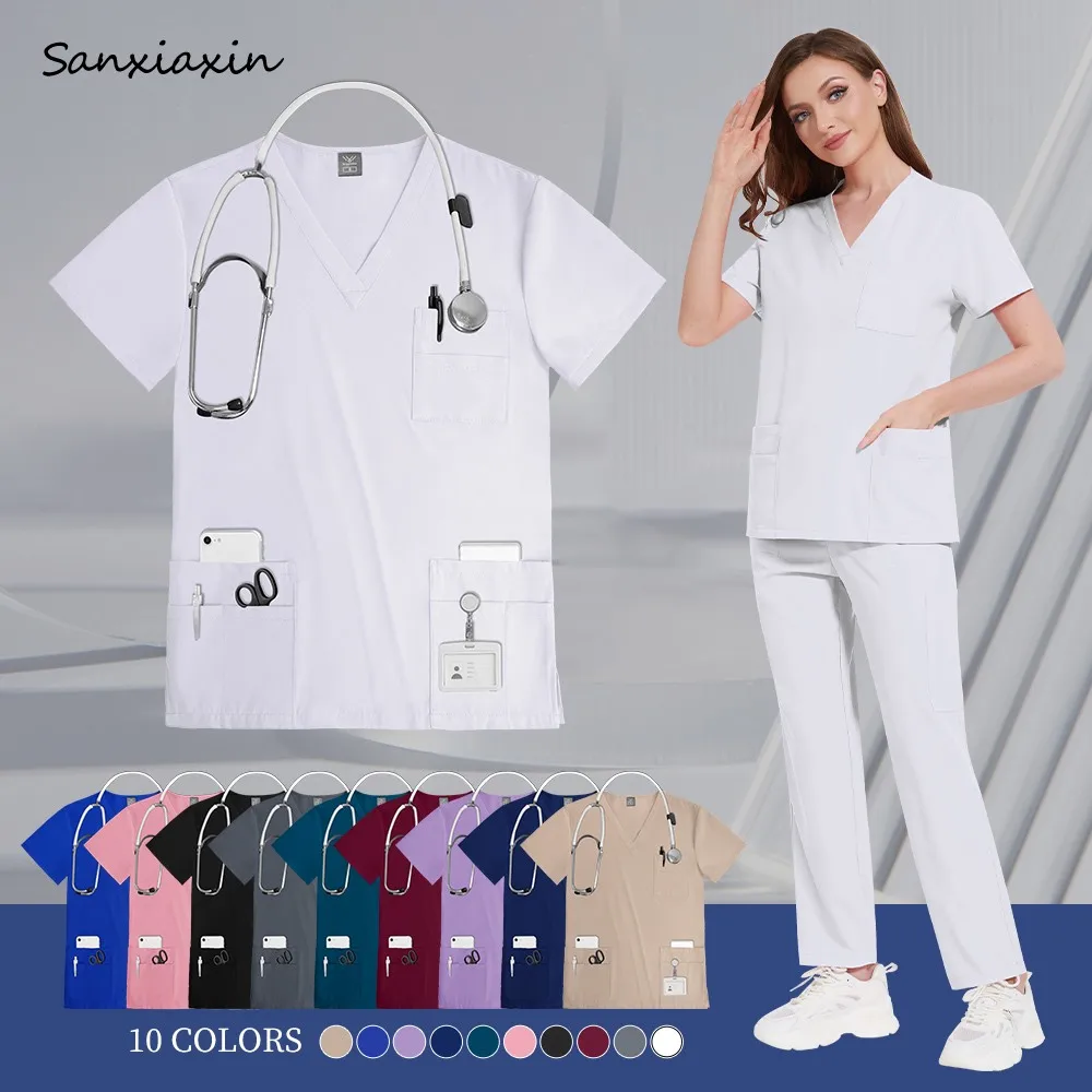 Sala operatoria Lavaggio Vestiti Infermiera Uniforme Tuta Dottore Infermiera Accessori Salone di bellezza SPA Tuta Uomini e donne Tuta chirurgica