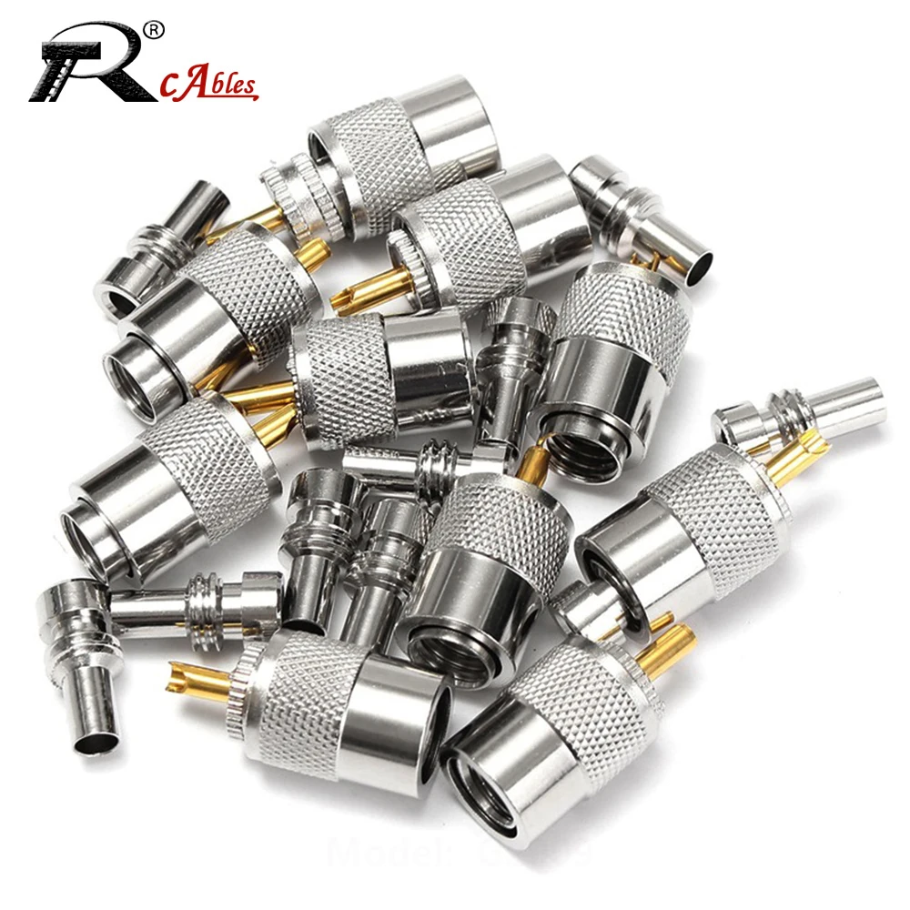 4PCS PL259 UHF Male Dual-Purpose Three-Piece Set of 50-3-7 Connector for Wiring SL16 Male Adapter LMR195 RG142 RG58 RG213 RG8U