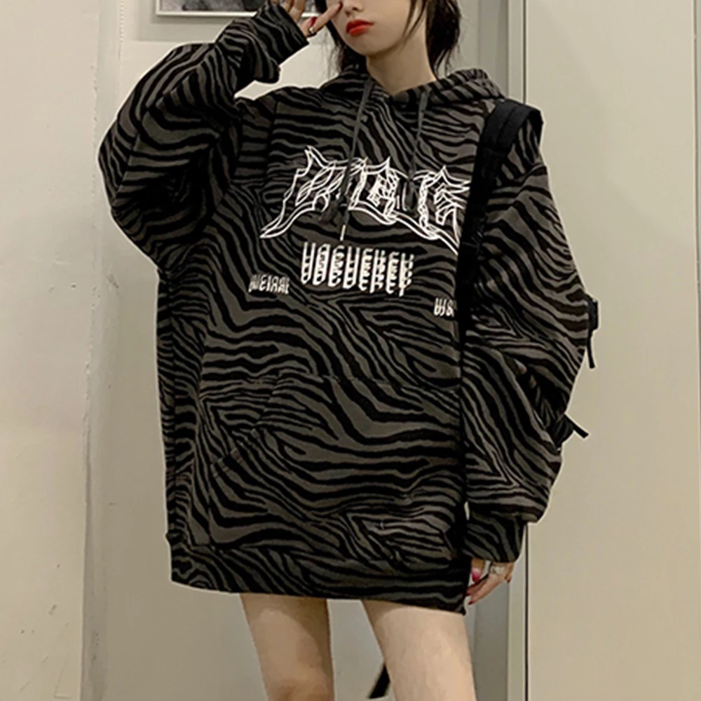 New Autumn And Winter Tide Brand Zebra Print ThinSweater Women\'s Loose Korean Tide Ins European and American Top