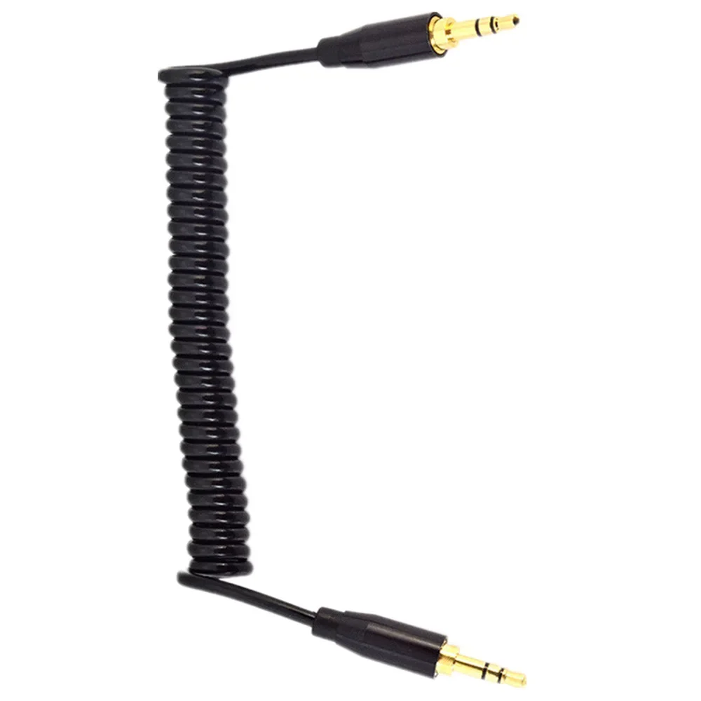 Cable de resorte auxiliar estéreo de audio con conector M/M macho a macho de 3,5 mm de 3 pies, 1 m para iPod MP3
