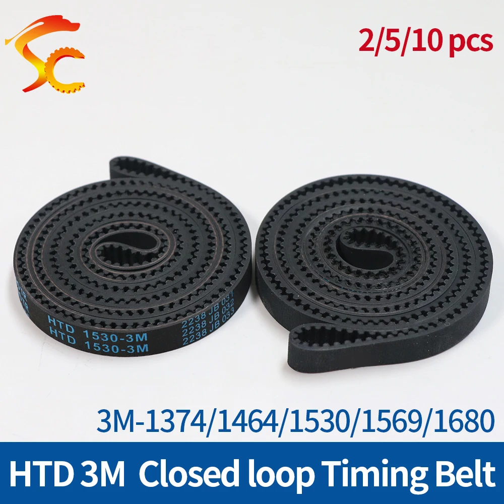 

ONEFIRE Rubber Closed Loop 3M Circular Arc tooth Timing Belt Perimeter 1374/1464/1530/1569/1680mm Width 6/10/15mm