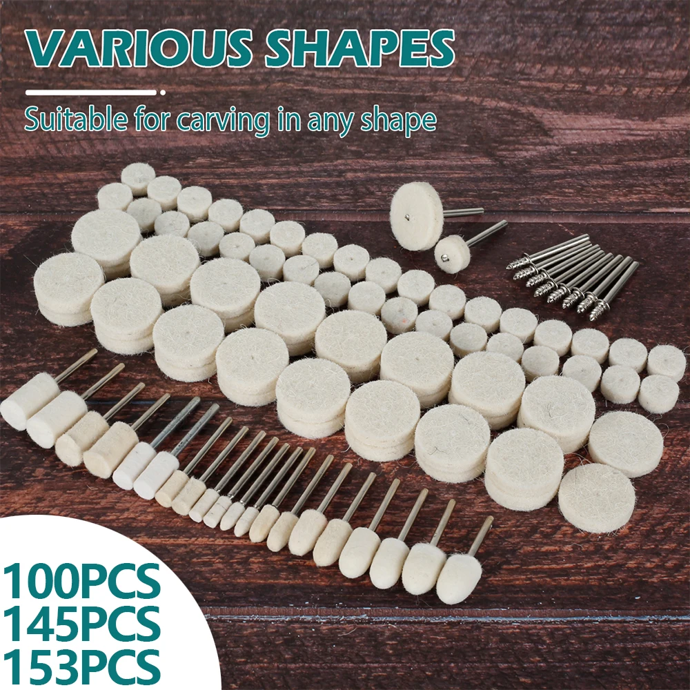 

Шлифовальный полирующий круглый диск, шерстяной фетр с хвостовиком 1/8 дюйма, шатун, вращающийся инструмент, аксессуар для ювелирных изделий из дерева и металла