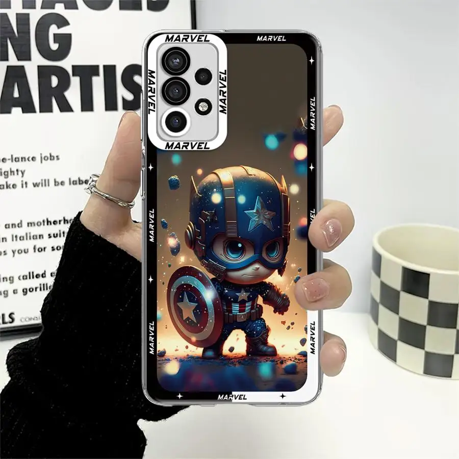 Cartoon AI Marvel Ironman Phone Case for Samsung Galaxy A35 A55A53 A54 A73 A34 A33 A25 A24 A13 A14 A15 Soft Transparent Cover