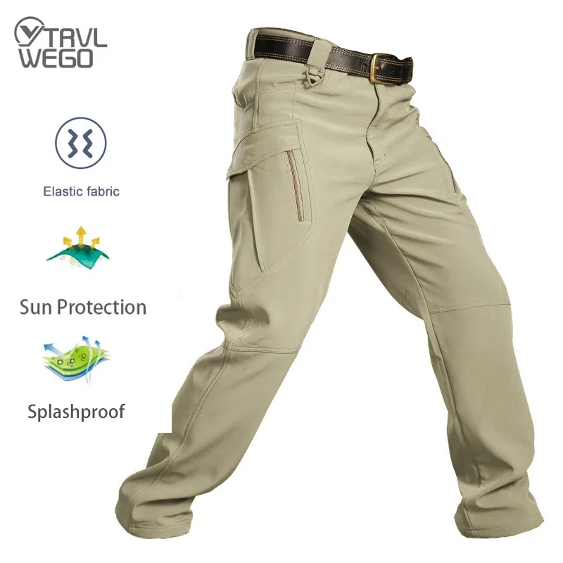 

Mens Outdoor Pants Casual Trekking Quick Drying Lightweight Waterproof Hiking Cargo Pants with 6 Pockets Autumn Mushrooms Pond