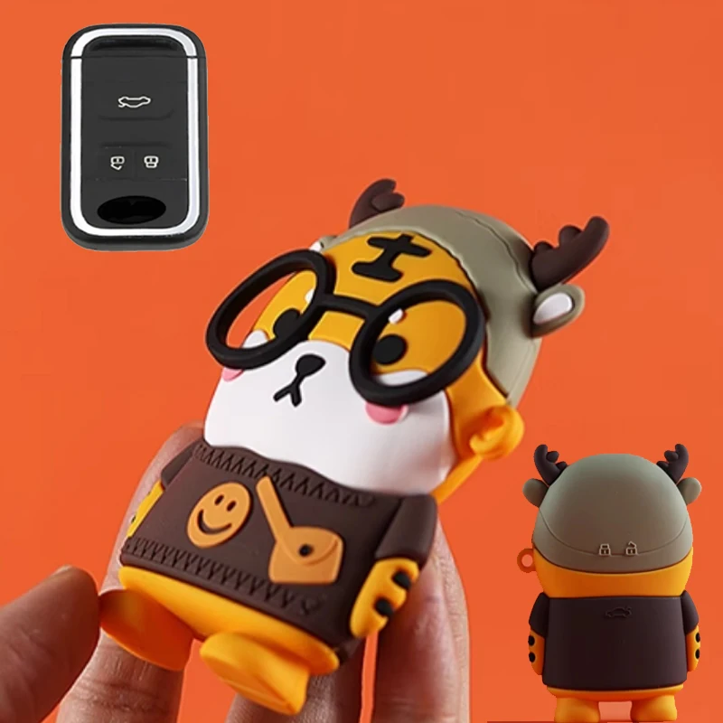 

Silicone Dull Tiger for Chery Tiggo 5 Tiggo Glx 7 5X Tiggo 8 Arrizo 5 6 7 Smart Remote Car Key Case Cover Keychain Accessories