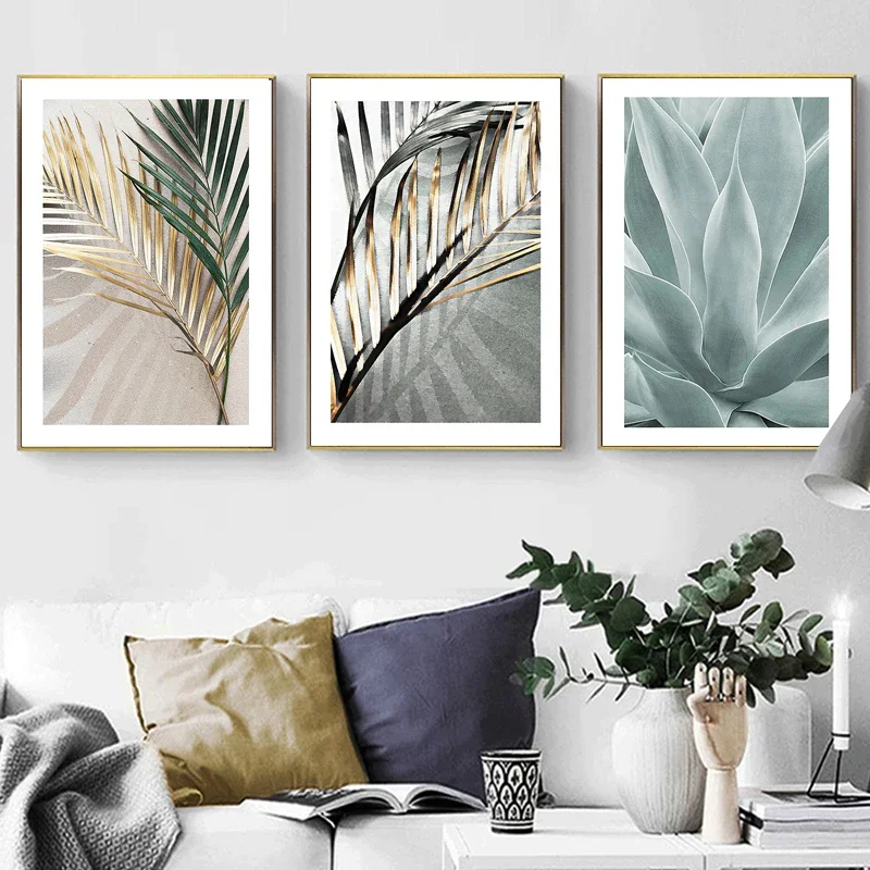 Palm Leaves Plant Art Aloe Botanical Canvas Painting Posters and Prints Wall Art Picture for Living Room Decoration
