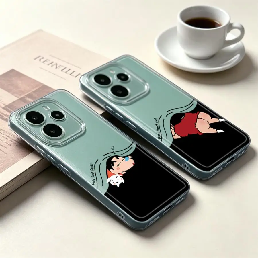 Funda Protectora de Teléfono con Diseño de Shin-Chan para Xiaomi Redmi Note 15 10S A4 9 10 11S 13C 14C 11 12S Note 13 14 Pro Plus 12