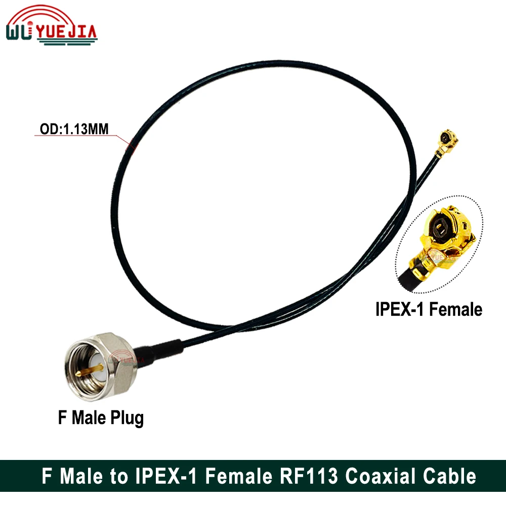 1Pcs U.F.L IPEX RF113 Cable F Male Plug to IPX IPEX1 MHF Male Plug Connector RF1.13 Pigtail WIFI Antenna Extension Cable Jumper