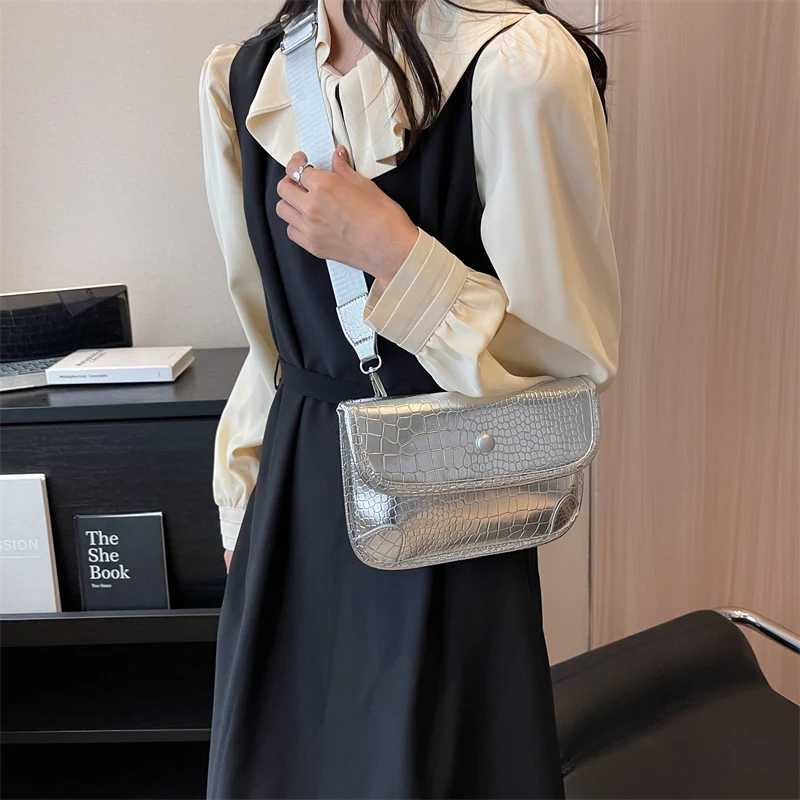 Y2K Style Stone Pattern PU Leather Small Crossbody Bags for Women 2023 Fashion Females Cross Body Handbags and Purses