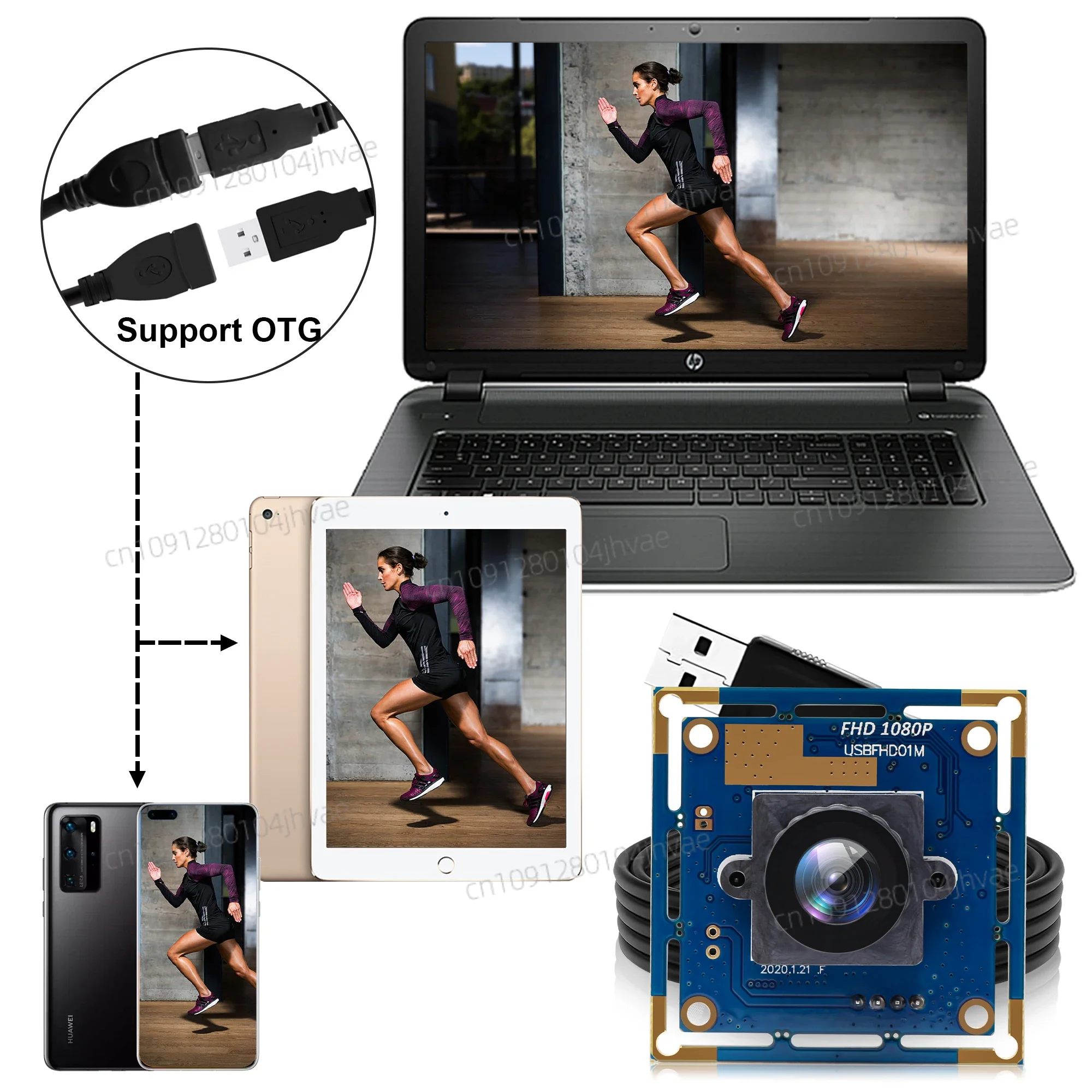 

NEW ELP 1080P High Speed 30fps/60fps/120fps CMOS Board 2.1mm Lens Wide Angle Full HD Mini USB Camera Module