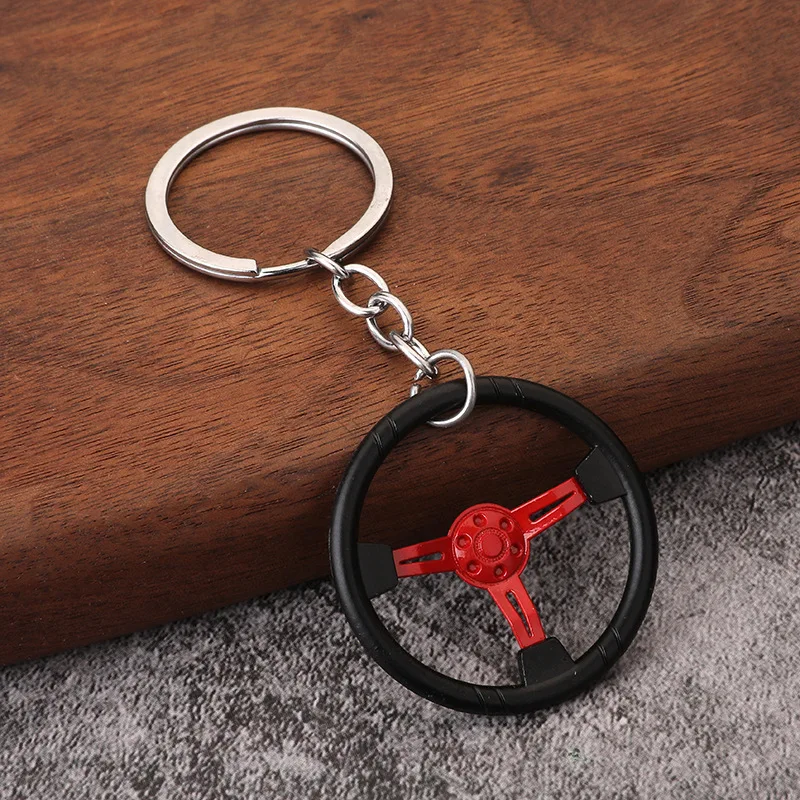 Creative Car Steering Wheel Keychain Zinc alloy keychain keychain for Women Men Car Handbag Phone Pendant