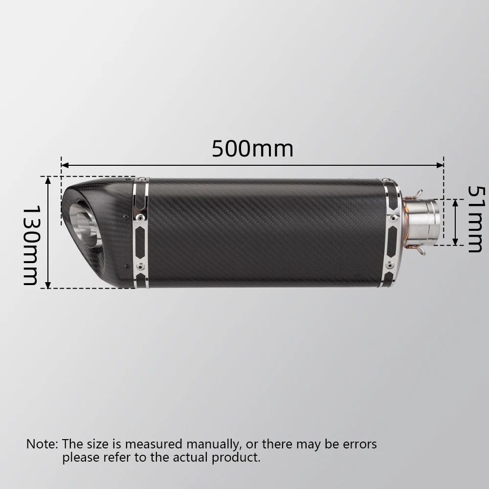 For GSX250R 450SR MT03 NINJA650 CB1000R Motorcycle Exhaust Universal Tail Pipe Oblique Triangle 51MM Muffler With DB Killer