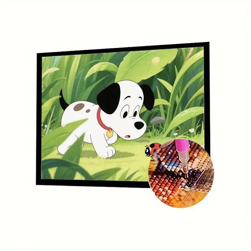 

1PC Cute Cartoon Dalmatian Puppy and Ladybug 5D Diamond Painting Kit - Full Drill DIY Animal Gem Art Craft for Kids Adults, Rela