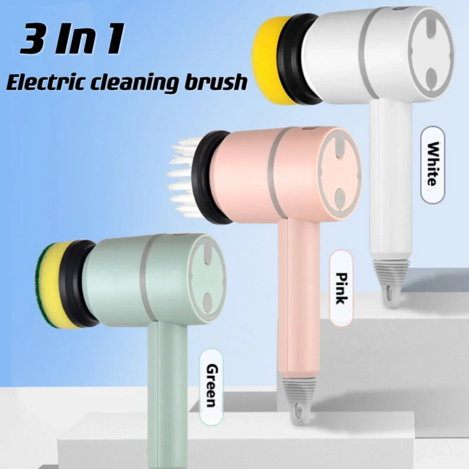 Efficient and Convenient Ultimate Multi-functional USB Rotary Cleaning Brush - Perfect Household Gadget for Effortless Cleaning