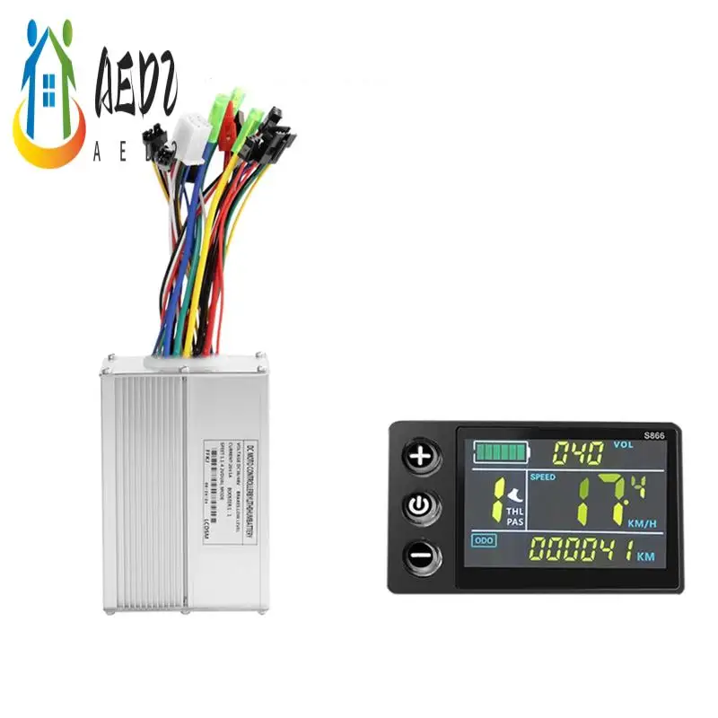 

AED2-S866 Electric Bike LCD Display Dashboard SM5+2PIN+20A 36V/48V Sine Wave Controller For Mountain Bike Modification Kit