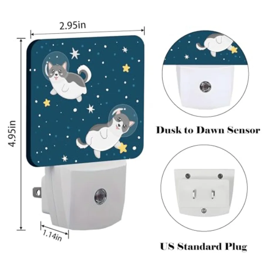 Night Light, Plug-in Night Lights with Dusk-to-Dawn Sensor for Stairway, Hallway, Bedroom Sleep Friendly Ideal for Women/Girls/