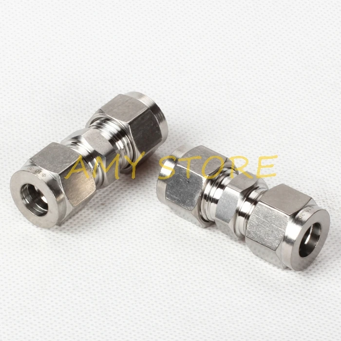 1 PC 1/8 "1/4" 3/8 "1/2" 3 4 6 8 10 12mm ท่อสแตนเลส 2 Ferrule ท่อ SS304 ท่อตรงตัวเชื่อมต่อ Coupler