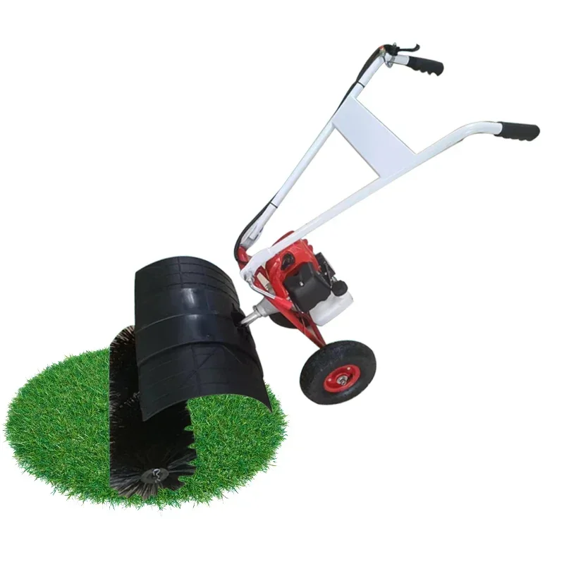 

High Quality Steel Garden Grass Leaf Sweeper Powered Push Broom 42" Tow Snow Lawn Sweeper With Wheels