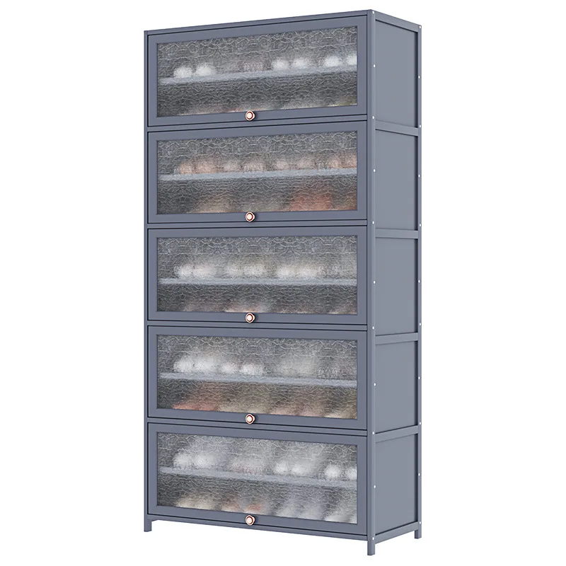 

Solid wood shoe cabinet shoe rack assembly door simple storage artifact modern shoe rack