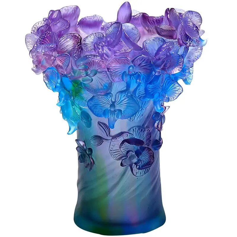 

Glazed Phalaenopsis vase ornament, high-end living room entrance desktop decoration artwork