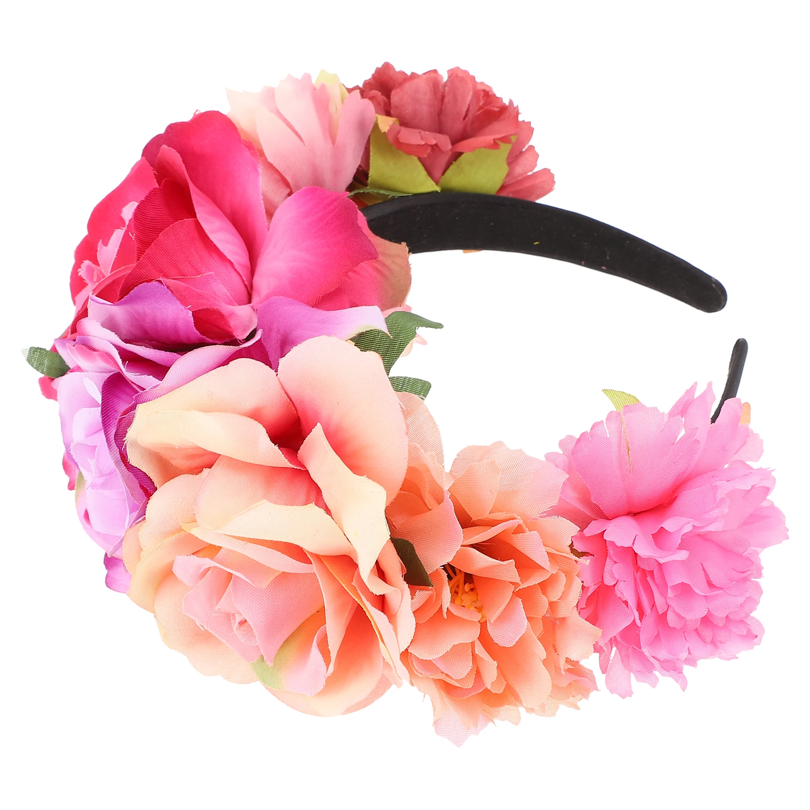 

1pc Hawaiian Flower Headband Wide Brim Hair Clip for Women Party Accessories Rose Design Elegant Photo Prop Holiday Gifts