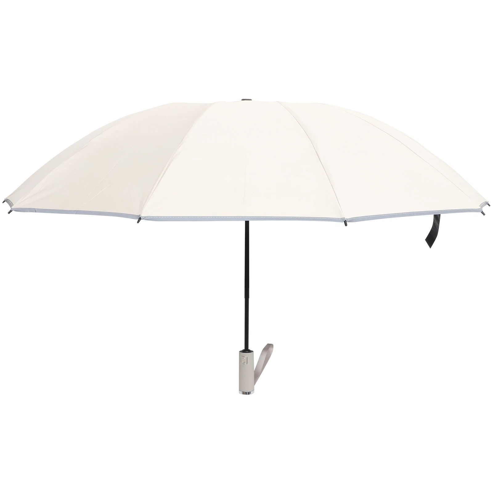 

Compact Travel 10 Bone Reverse Folding Umbrella Small Sun Dual Purpose Beige Impact Cloth
