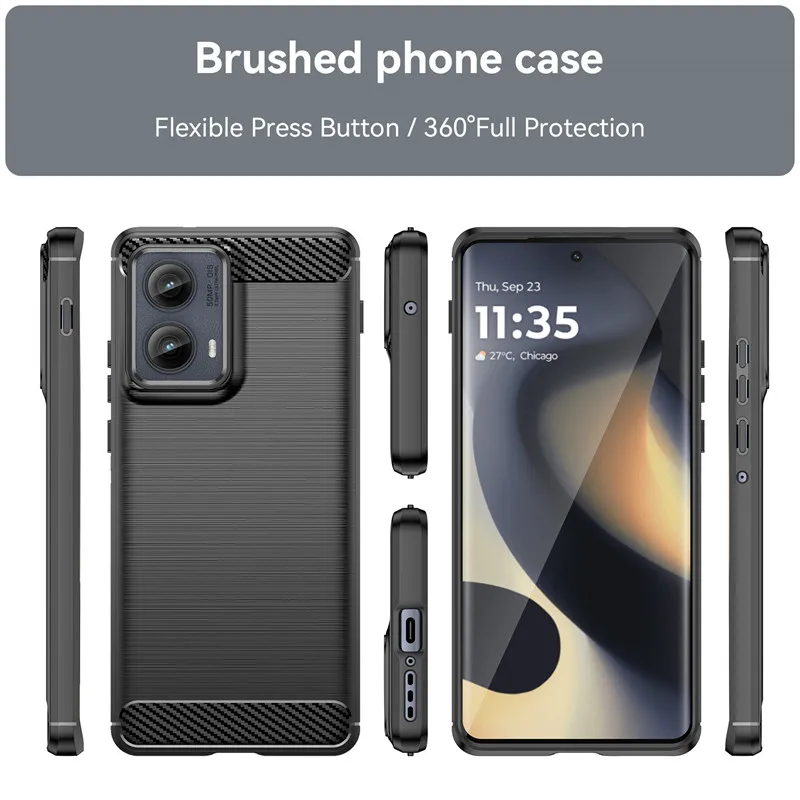 For Motorola Moto Edge 2024 Case Motorola Moto Edge 2024 Cover Shockproof Brushed TPU Protective Phone Back Cover Moto Edge 2024