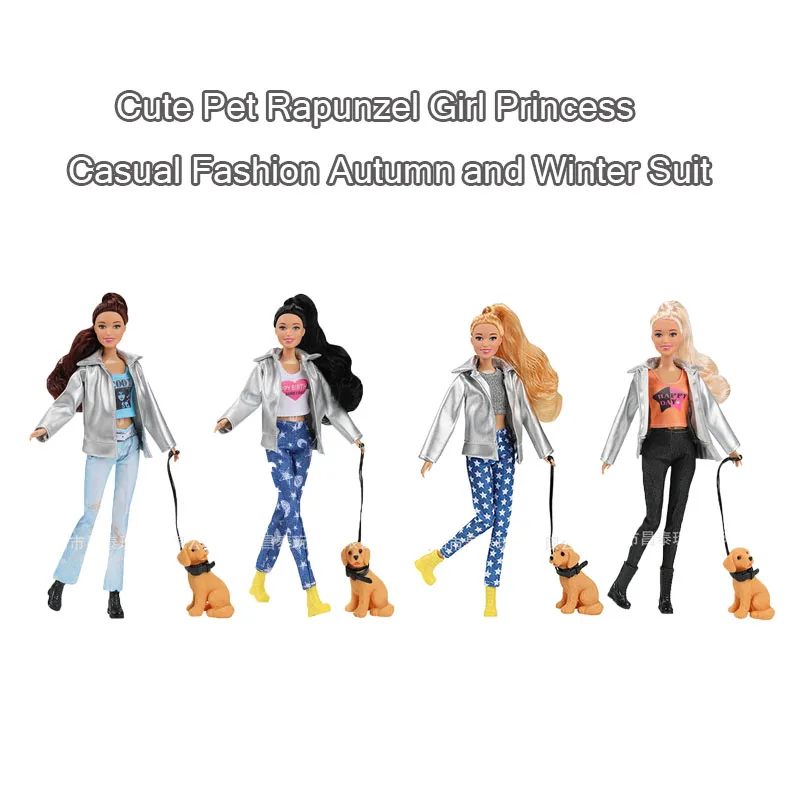 

1/6 Fashion Girl Princess Doll Cute Pet Casual Fashion Autumn And Winter Suit DIY Dress Up Toys Girls Play House Birthday Gifts
