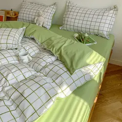 Ins simples estilo Duvet Cover Set, fronhas folha plana, sem consolador, cinza cama Kit, solteiro, Twin Roupa de cama, meninos e meninas