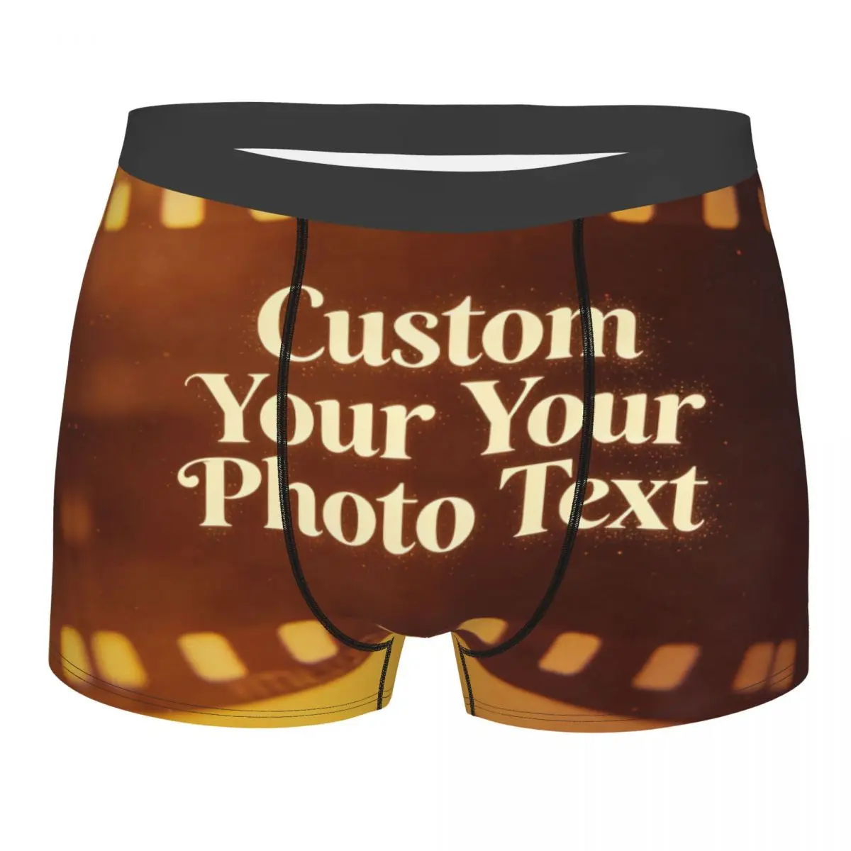 Custom Custom Your Photo Logo Text Underwear Men Print Personalized Image Boxer Briefs Shorts Panties Soft Underpants