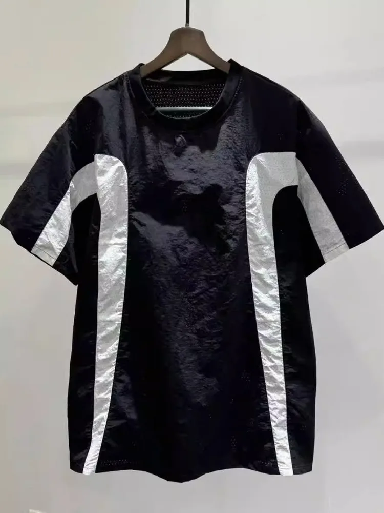 

Летняя тонкая мужская футболка с коротким рукавом, свободного кроя, повседневная, спортивная, быстросохнущая, дышащая, модная, молодежная