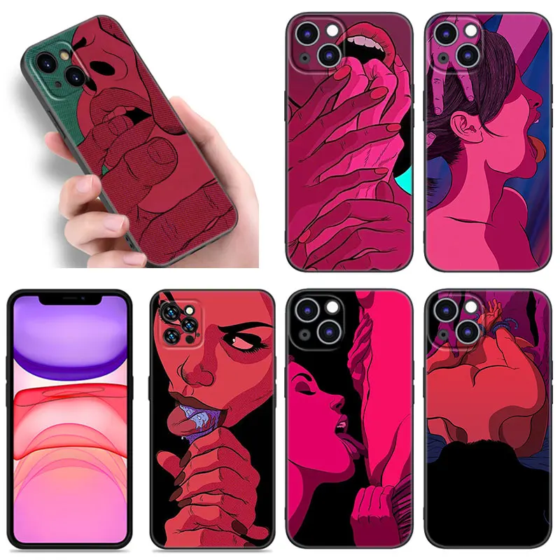 Hot Girls Sexy Twerk Black Silicone Phone Case For Apple iPhone 12 13 Mini 11 14 15 Pro Max 7 8 Plus X XR XS SE 2020 2022