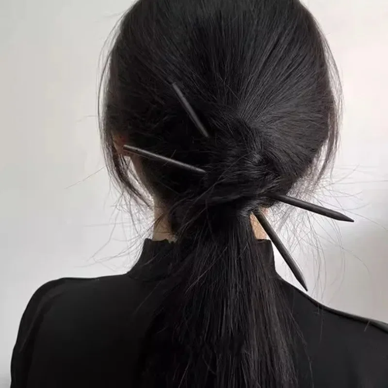 Chinese Style Black Wooden Hairpins Artist Updo Insert Tapered Hairside Chopsticks Ponytail Holder Wholesale DIY Chignon Finding view 3