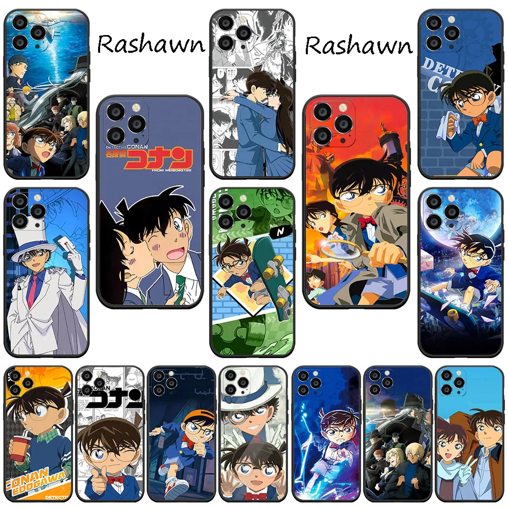 PK-31 Detective Conan Flexible Case For iPhone 6 6S 7 8 12 13 16 Mini Pro Max Plus