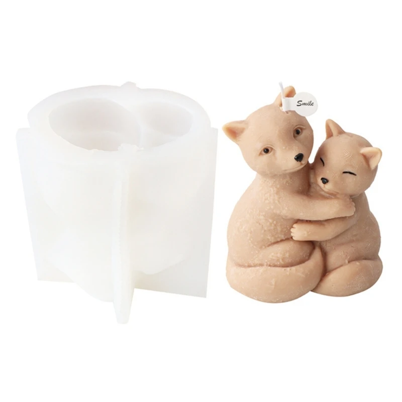 Hug Foxes Bear Scented Silicone Mold Handmades Bear Scented Epoxy Mold Craft Women Girl Fondant Mold