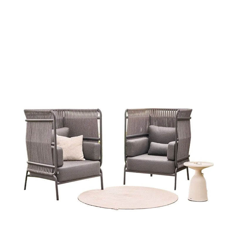 Outdoor rattan courtyard sofa terrace rattan furniture hotel homestay villa outdoor garden waterproof leisure sofa