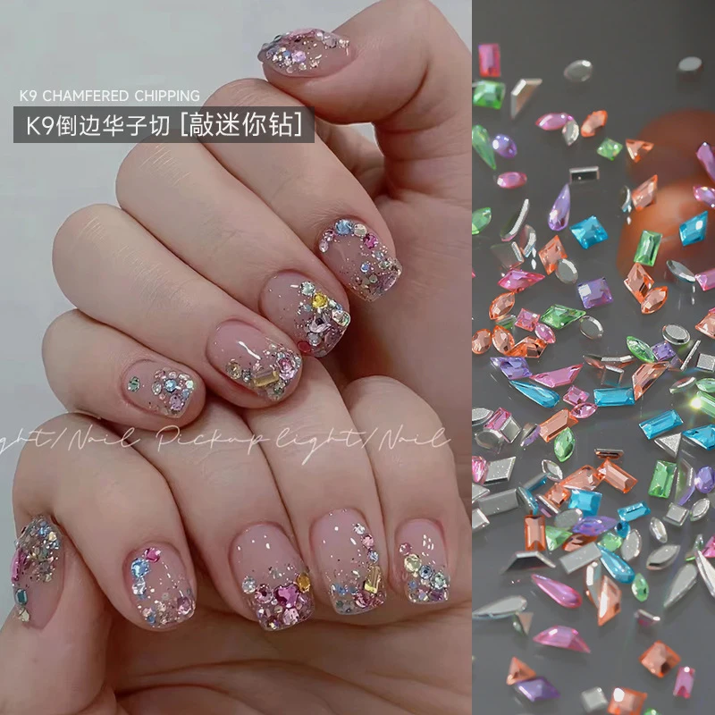 K9 w kształcie mini kryształowe diamentowe ozdoby do paznokci płaskie dno Rhinestone mieszane kolory szkło kamień szlachetny DIY akcesoria do Manicure